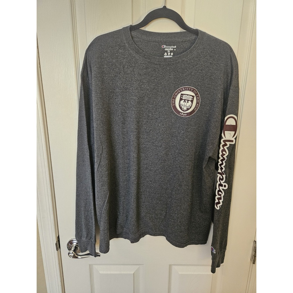 Champion Authentic Men's Univ. of Chicago 1890 Gray Long Sleeve T-Shirt, Sz. XL